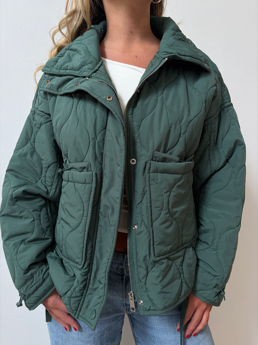 Chaqueta Acolchada Verde Botella