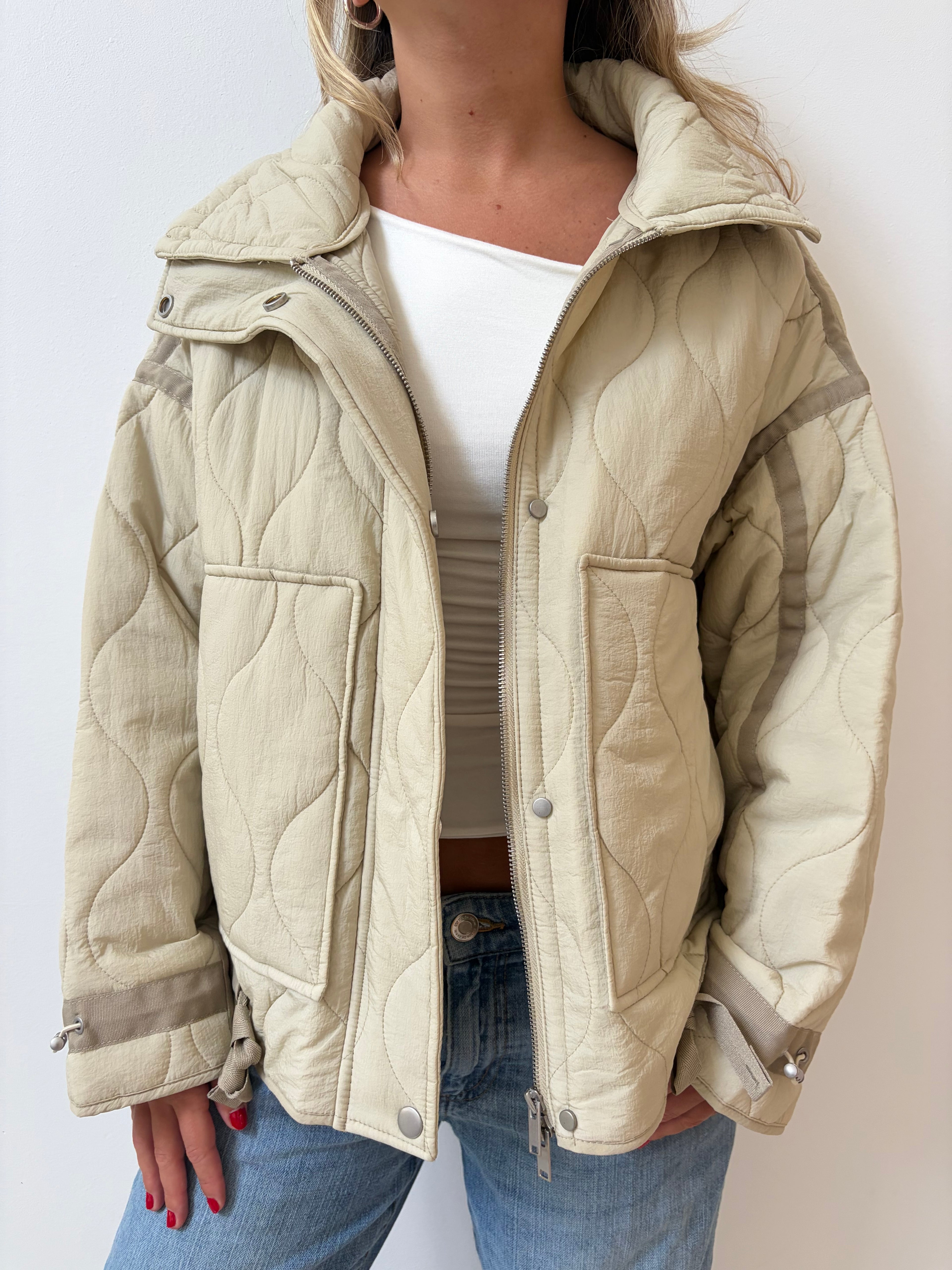 Chaqueta Acolchada Beige