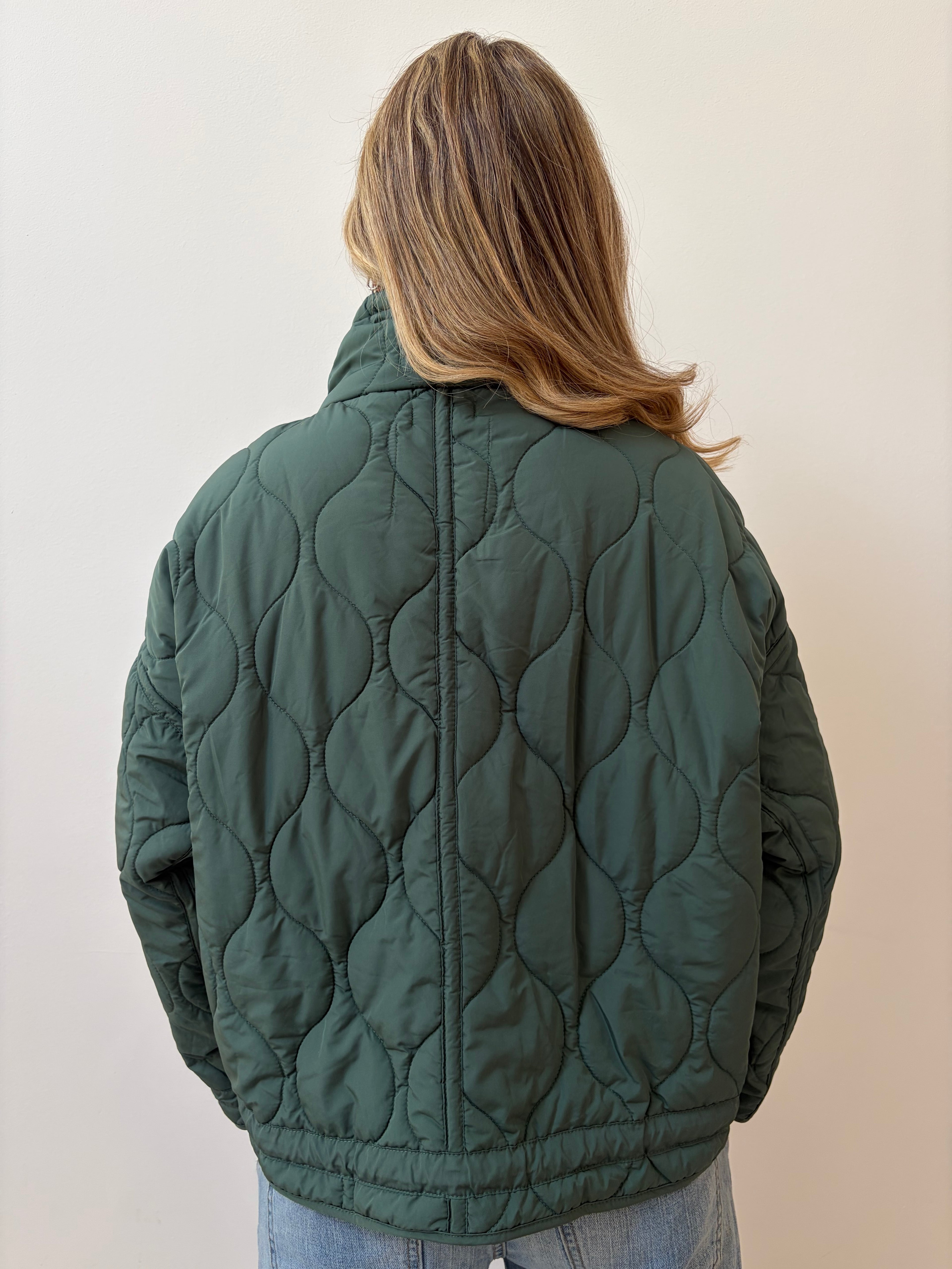 Chaqueta Acolchada Verde Botella