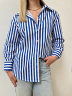 Camisa azul con Lineas para mujer - vista principal